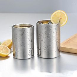 Mugs Stainless Steel Silver Beer Mug Double Wall Coffee Tea Wine Milk Tumbler Portable Travel Water Cup Kitchen Drinkware 350ml/500ml