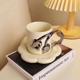 Mugs White Porcelain Korean Ins Wind Mug Handicrafts Water High Appearance Level Advanced Sense Niche Personality Special Coffee