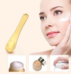 Gold Face Cream Metal Facial Mask Spoon Mini Skin Care Beauty Cosmetic Spatula Spoon Eye Face Cream Mixing Spatula Scoop Stick4908303