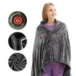 Blankets USB Heated Blanket Shawl 3 Heating Level Wearable Electric Fast 9 Areas For Autumn Winter