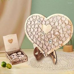 Party Supplies Guest Book Alternatives Special Alternative Wedding Cermoney Decor-Drop Heart Guestbook Wooden Shape Drop Box