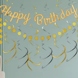 Party Decoration Sparkling Garland Birthday Decor Glittery Golden Banner Kit With Circle Dot Hanging For Birthdays