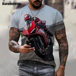 Men's T Shirts Cool Style Motorcycle Printed 3D T-shirt Women Men Short Sleeve O-Neck Casual Oversized Tees Tops