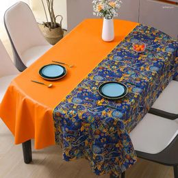 Table Cloth Ethnic Wind Oval Tablecloth Waterproof Oil Proof PVC End
