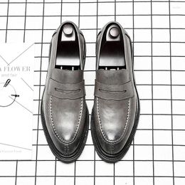 Casual Shoes Nice Brogues Men Loafers Pu Leather Mens Business Slip-on Male A2548