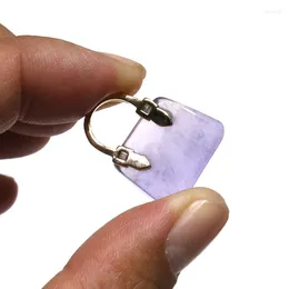 Decorative Figurines 1 Pcs Natural Purple Fluorite Crystal Wallet For Pendant