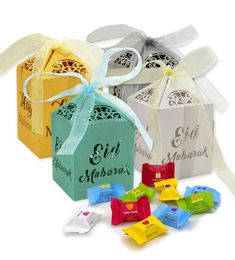 Happy Eid Mubarak Candy Box Ramadan Decorations DIY Paper Gift Boxes Favour Box Islamic Muslim alFitr Eid Party Supplies1755211