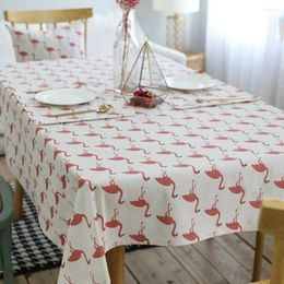 Table Cloth Bird Cotton Linen Decorative Dustproof Tablecloth