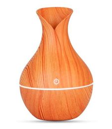 Essential humidifier aroma oil diffuser Wood Grain ultrasonic wood air humidifier USB cool mini mist maker LED lights for home off8601953