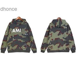 2024 Trend Designer Summer Fashion Trends International Am1r1 Autumn and Winter New Camouflage Army Green Hooded Sweater Men Women Loose Ins Couple Cas