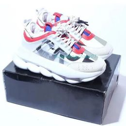 Casual Shoes Italy Reflective Height Chain Reaction Sneakers Triple Black White Multi-Color Suede Red Blue Yellow Fluo Tan Men Women d4
