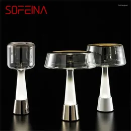 Table Lamps SOFEINA Modern Lamp Luxury Glass Bedside Mushroom Desk Light LED For Home Living Room Bedroom Decor