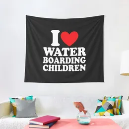 Tapestries I Love Water Boarding Kids Heart Waterboarding Funny Cute Valentines Day Tapestry Room Decor Home Decorating