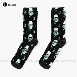 Women Socks Frankenstein Classic Horror Monster 50S 80S Halloween Personalised Custom Unisex Adult Teen Youth