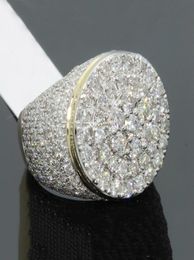 Big Round Puffed Marine Micro Paved CZ Ring Hip Hop Rock Style Full Bling Iced Out Cubic Zircon Ring Luxury Jewelry Gift5252999