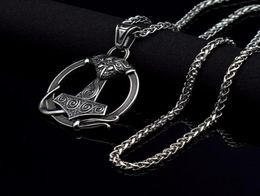 Pendant Necklaces Viking Hammer Necklace For Men Stainless Steel Simple Cool Vintage Style Jewellery Celtics Stuff5913167