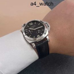 Titanium Wrist Watch Panerai LUMINOR 1950 Series 42mm Diameter Automatic Mechanical Mens Chronograph Luxury Timepiece PAM00537 Power Reserve Display