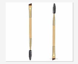 Beauty Girl 1PCS Makeup Bamboo Handle Double Eyebrow Brush Eyebrow Comb Eye Definer Brush Professional Small Angle Brush3348590