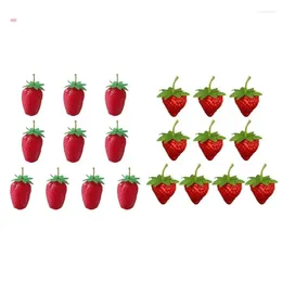 Party Decoration 10pc Artificial Strawberry Realistic Decors Simulations Fruit Model Pography Props Shop Kitchen Decoratons