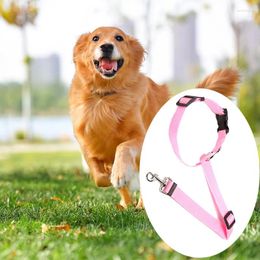 Dog Collars 1pc Pet Supplies Car Seat Belt Thickened Leash Round Ring Back Retractable Cat Sturdy And Durable Mul