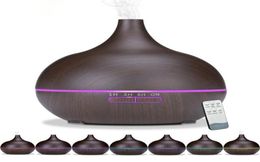 400 ml Diffusore per olio di aroma USB Umidificatore elettrico in legno Umidificatore ad ultrasuoni aromaterapia produttore di nebbia luminosa a LED per casa Y200112552450