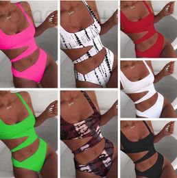 Women's Swimwear designer 22 new sexy one-piece slim solid bikini swimsuit G32H