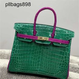 Women Brkns Handbag Genuine Leather 7A Handswen Colour crocodile skin high gloss belly 25 Colour with luxury1T9Z
