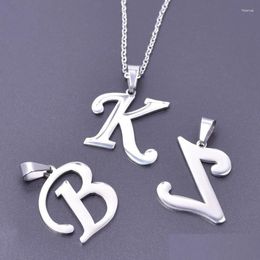 Pendant Necklaces A-Z Initial Letters Necklace English Alphabets Stainless Steel For Women Men Accessories Fashion Jewellery Gift Drop Dhipc