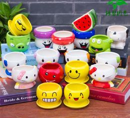 2017 the latest cool expression creative ceramic crafts Mini Pot meat pot plant pot happy funny cool 5896053