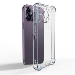 Luxury Transparent Soft Acrylic Phone Case For iPhone 15 14 Plus 13 12 11 Pro Max XS X XR SE3 7 8 Plus Mini Shockproof Protective Cover