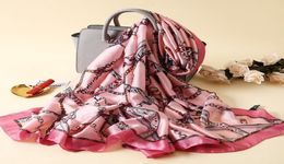 Brand new 2 colors 180 90CM silk scarf 4 season scarf ladies shawl long carriage chain design scarf high quality 7810909