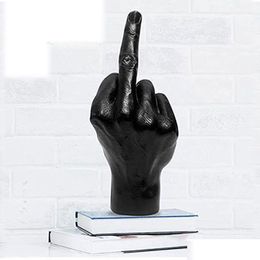 Decorative Objects Figurines Personalized Middle Finger Statue Nordic Resin Craft Scptures Ornament Home Office Decorations Living Dh93B