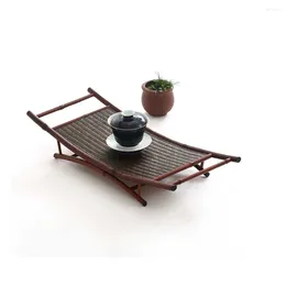 Tea Trays Chinese Style Natural Bamboo Teacup Teapot Coffee Cup Mug Storage Holder Cake Dessert Bread Snack Organiser Tray Plate