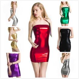 Basic Casual Dresses Sexy PU Leather Women Dress Slveless Pencil Mini Bodycon Club Party Dresses Spring Black Red Leather Dresses T240510