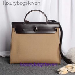 Luxury Hremms Kelyys Top Grade Designer Bag Womens Fashion Crocodile Skin Handbag Bag Canvas with Leather Fashion One Shoulder Straddle Star with Real Logo