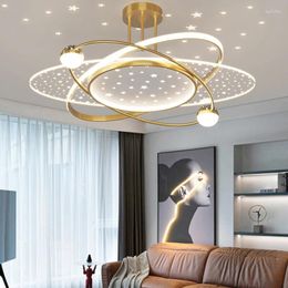 Chandeliers Nordic Creative Star Projection Chandelier Led Bedroom Modern Living Room Acrylic Lamps Indoor Decor Light 2024