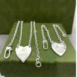 925 Silver Love Necklace Bracelet Designer Women Mens Sterling Silver Heart Pendant Jewelry Choker luxury necklaces bracelets for Lover 3051