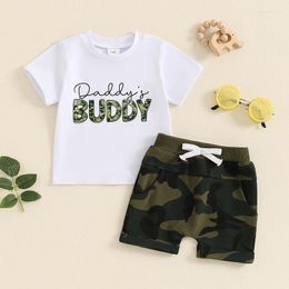 Clothing Sets 0-36months Baby Boys Shorts Set Short Sleeve Letters Print T-Shirt With Camouflage Summer Outfit For Infant
