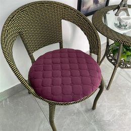 Pillow Thick Flannel Rattan Chair Round European Style Solid Colour Stool Breathable Soft Pad Floor Mat Removable Washable