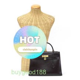 Top Ladies Designer Kaelliy Bag Top Ladies Designer Akeilly Bag 32 Handbag Box Calf Leather Gold Hardware Vintage 2 way Dark Brown