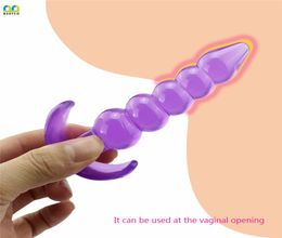 CO 18 Anal Beads Jelly Plug Vaginal G spot Butt Stimulate Orgasm Massage Goods Adult Sex Toy Erotic SM Product Shop For Coupl1785918