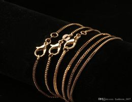 20 pcs Fashion Box Chain 18K Gold Plated Chains Pure 925 Silver Necklace long Chains Jewellery for Children Boy Girls Womens Mens 1m5085512