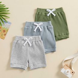 Shorts Novos Childrens de verão e crianças meninos 3 pacote de pacote Defina shorts de cordão solto casual soldados shorts meninos de meninos 0-3y D240510