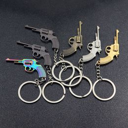 Left wheel gun model keychain pendant metal gun gift keychain pistol ornament