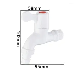 Bathroom Sink Faucets White PP Plastic Washing Machine Faucet Quick Open Single Cooling 4 Points Household Sanitary Ware