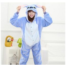 All in One Flannel Anime Pijama Cartoon Cosplay Warm Easy for Bathroom Adult Unisex Homewear Onesies Animal Pyjamas Stitch3528939