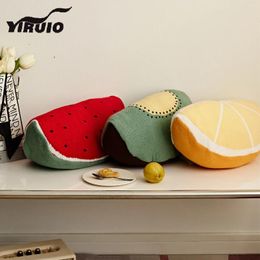 Pillow YIRUIO Kawaii Fruit Design Knitted Watermelon Orange Avocado Home Decor Sofa Bed Chair Decorative Soft Throw