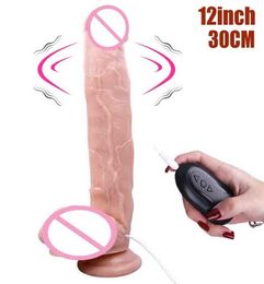 Nxy Dildos Dongs 12inch 30cm Vibrators with Strong Suction Cup Realistic Female Masturbator Sex Shop Adult Toys 2204203944874