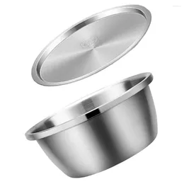 Baking Tools Salad Bowl With Lid Dough Mixing Bowls Vegetable Container Food Serving Fruit Stainless Steel Basin Multi-purpose