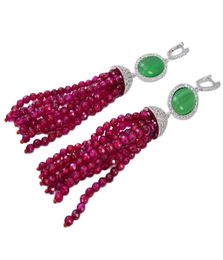 GuaiGuai Jewellery White Pearl Green Jade Crystal Red Agate Earrings CZ Fitting Handmade For Women Real Gems Stone Lady Fashion Jewe4622446